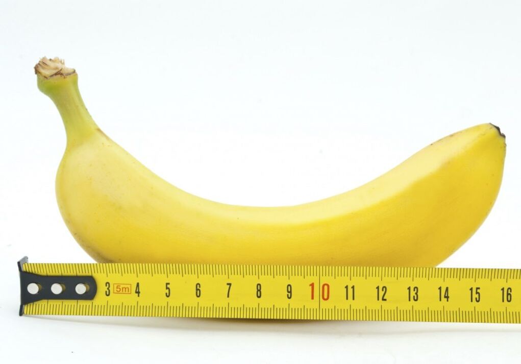 Banana measurement symbolizes the measurement after penis enlargement surgery